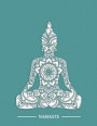 Namaste: Blue Sitting Buddha Dot Grid Journal - Yoga Experience Mindfulness Pain Anxiety Workbook for Tracking Habits Exercise