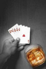 A Winning Hand! Poker Player, Cards and a Glass of Whiskey Game Journal: 150 Page Lined Notebook/Diary